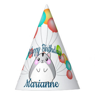 Chapeaux De Fètes Kawaii Hamster gris mou