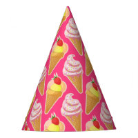 Kawaii pink pattern with strawberry ice cream