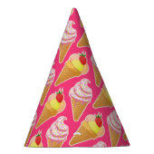 Chapeaux De Fètes Kawaii pink pattern with strawberry ice cream (Droite)