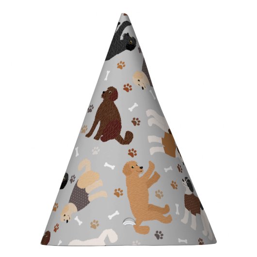 Chapeaux De Fètes Labradoodle / Goldendoodle Bones and Paws Party Ha (Droite)