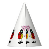 Chapeaux De Fètes Ladybugs ensemble tenant la main dans l'amour (Dos)