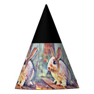 Chapeaux De Fètes lapin aquarell