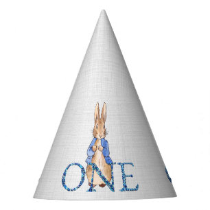 Chapeaux De Fètes Lapin classique en veste bleue Premier anniversair