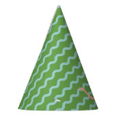 Chapeaux De Fètes Le Lion Aqua Wavy Stripes sur le vert (Gauche)