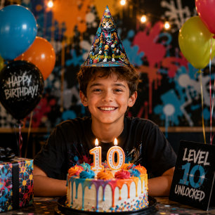 Chapeaux De Fètes Légende du graffiti Chat de rue Joyeux anniversair