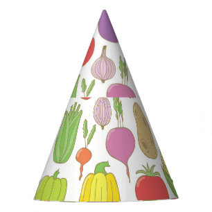 Chapeaux De Fètes Légumes dessinés à la main, arrière - plan de dood