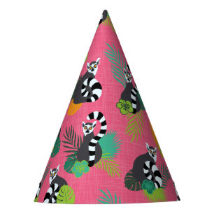 Chapeaux De Fètes Lémurs tropicaux - rose