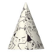 Chapeaux De Fètes Les chats dessinés à la main gribouillent un motif (Dos)