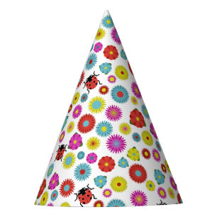 Chapeaux De Fètes Les coccinelles dans le jardin parmi les fleurs