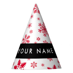 Chapeaux De Fètes Les flocons rouges, Votre nom, Personnalisez