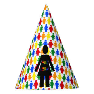 Chapeaux De Fètes Lesbienne LGBTQ Silhouette et Rainbow Ladies