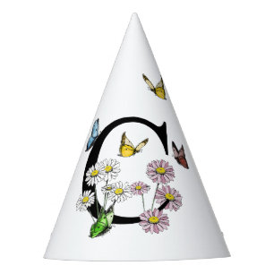 Chapeaux De Fètes Lettre C Floral Butterfly Monogramme initial