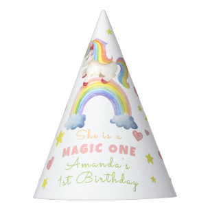 Chapeaux De Fètes Licorne Arc-en-Ciel Magie Un Premier Anniversaire