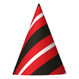 Chapeaux De Fètes Lignes diagonales blanches rouges Grilles géomét