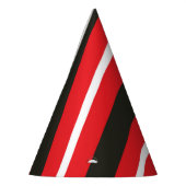 Chapeaux De Fètes Lignes diagonales blanches rouges Grilles géométri (Gauche)