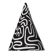 Chapeaux De Fètes Lignes ondulées de doodle rétro : Monochrome (Droite)