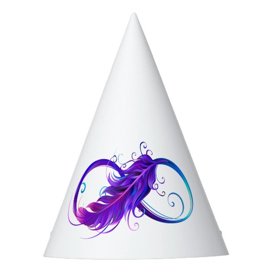 Chapeaux De Fètes L'infini avec plume violette (Devant)