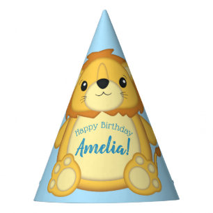 Chapeaux De Fètes Lion Anniversaire Bleu