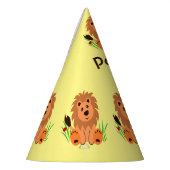 Chapeaux De Fètes Lion mignon dans l'herbe avec coccinelle, annivers (Gauche)
