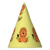 Chapeaux De Fètes Lion mignon dans l'herbe avec coccinelle, annivers (Droite)