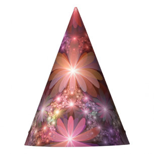 Chapeaux De Fètes Lit De Fleurs Coloré Brillant Art Fractal Abstrait