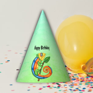 Chapeaux De Fètes Lizard de dessin d'anniversaire en couleurs vives