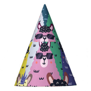 Chapeaux De Fètes Llamas colorées Enfant Arrière - plan sans couture
