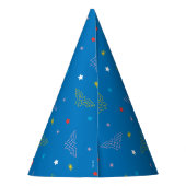 Chapeaux De Fètes Logo de Wonder Woman et étoiles motif bleu (Dos)
