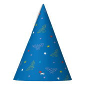 Chapeaux De Fètes Logo de Wonder Woman et étoiles motif bleu (Gauche)