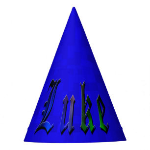 Chapeaux De Fètes Luc, Nom, Logo, Papier Bleu Casquette Anniversaire