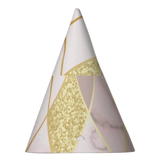 Chapeaux De Fètes Luxueux Marbre Golden Géométrique (Droite)