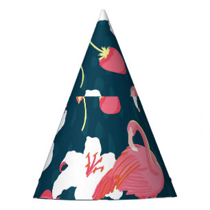 Chapeaux De Fètes Lys Flamant rose : Design Vintage tropical.