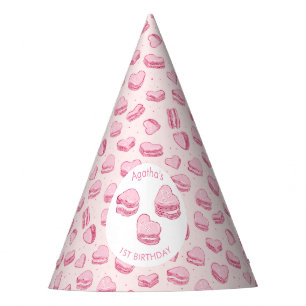 Chapeaux De Fètes Macarons Coeur Rose Fille Anniversaire