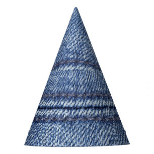 Chapeaux De Fètes Macro Dénim Bleu, Texture Gros Plan.