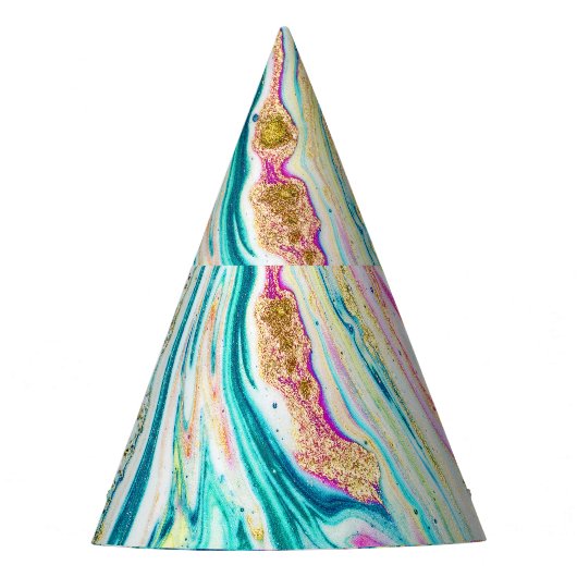 Chapeaux De Fètes Magic Marbling : Metallic Paint Design. (Devant)