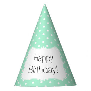 Chapeaux De Fètes Magic Mint et White Polka Dot Anniversaire