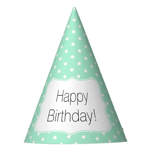 Chapeaux De Fètes Magic Mint et White Polka Dot Anniversaire (Devant)