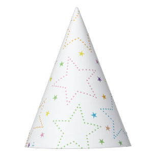 Chapeaux De Fètes Magique colorée étoile Motif ciel de nuit - Blanc