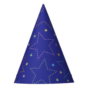 Chapeaux De Fètes Magique colorée étoile Motif ciel de nuit - Bleu