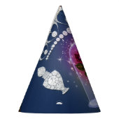 Chapeaux De Fètes Magique Rose rouge bleu floral enchanté (Gauche)