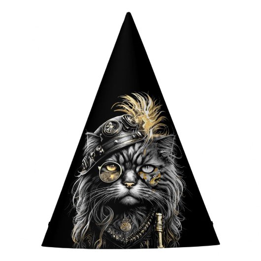 Chapeaux De Fètes Magnifique chat Steampunk (Devant)