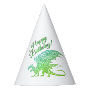 Chapeaux De Fètes Magnifique Dragon de Mosaïque Verte Anniversaire