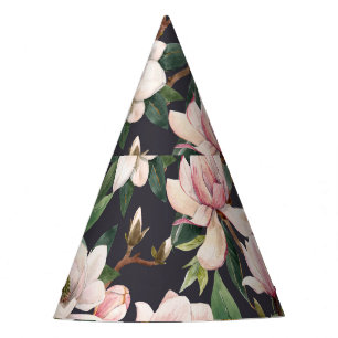 Chapeaux De Fètes Magnolias dessinés à la main : aquarelle transpare
