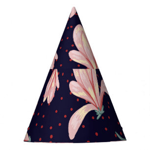 Chapeaux De Fètes Magnolias florissants, motif vintage dessiné à la