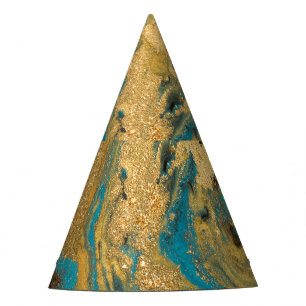 Chapeaux De Fètes Maillage d'or : texture de marbre bleu.