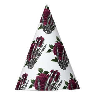 Chapeaux De Fètes Main de squelette florale de Bourgogne gothique