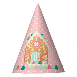 Chapeaux De Fètes Maison en pain d'épices rose Polkadot