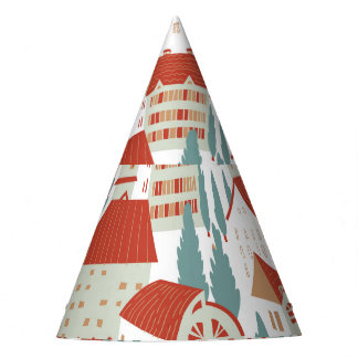 Chapeaux De Fètes Maisons De Ville : Illustration Sans Faille