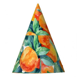 Chapeaux De Fètes Mandarine Orange : Aquarelle Retro Illustration