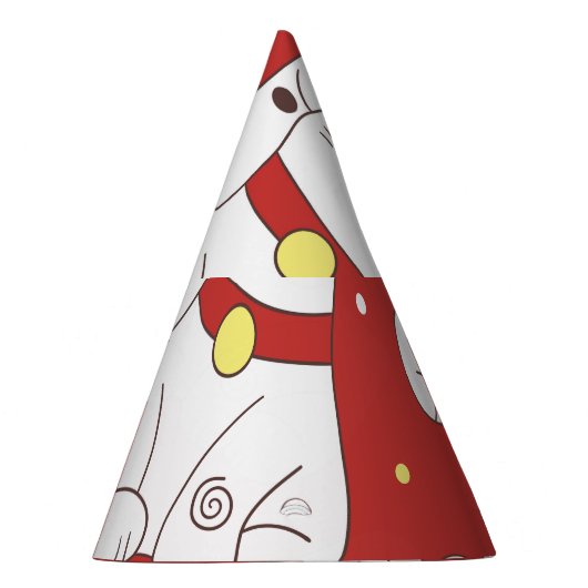 Chapeaux De Fètes Maneki-Neko chat, motif japonais de doodle. (Droite)